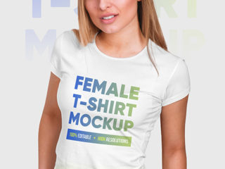 Female T-Shirt and Baseball Cap Mockup Vol3. Part 1