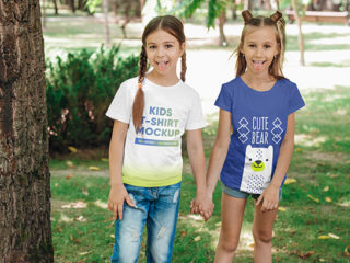 Kids Girl T-Shirt Mockups Vol 6