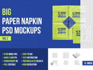 Big Paper Napkin PSD Mockups Vol2