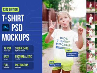 Kids Girl T-Shirt PSD Mockups Vol 9